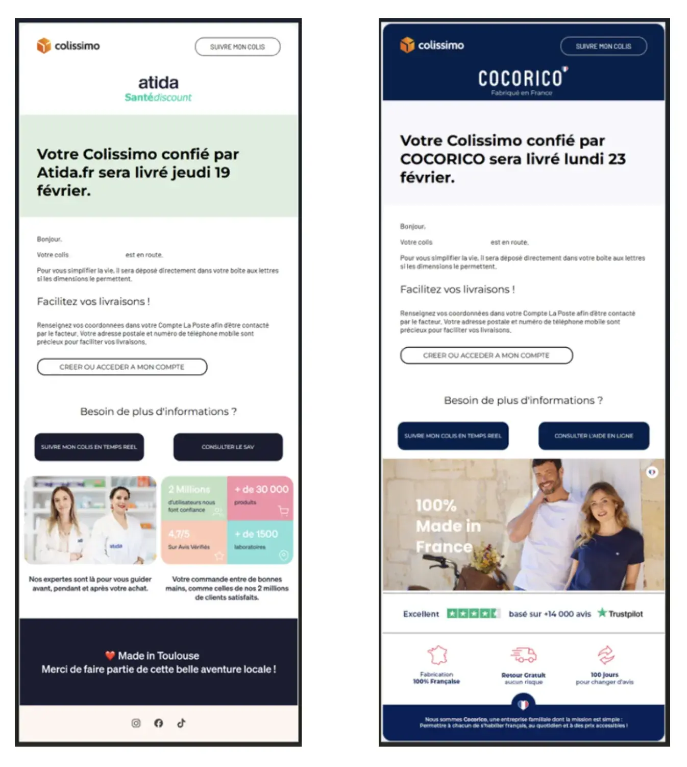 Notifications Colissimo